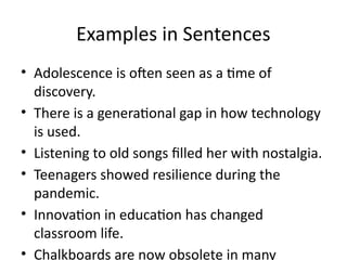 Exploring Teenage Life Vocabulary: Then & Now with Definitions and Quiz ...