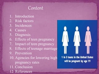 causes effects and solutions of teenage pregnancy