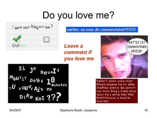 Do you love me? Leave a comment if you love me 