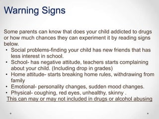 Teenagers on drugs and alcohol | PPTX