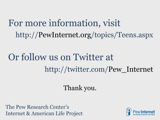 Source: Pew Internet Project Teen/Parent Survey on Writing, Sept.-Nov 2007. See Writing, Technology and Teens (2008) by Amanda Lenhart et al. Available at pewinternet.org 