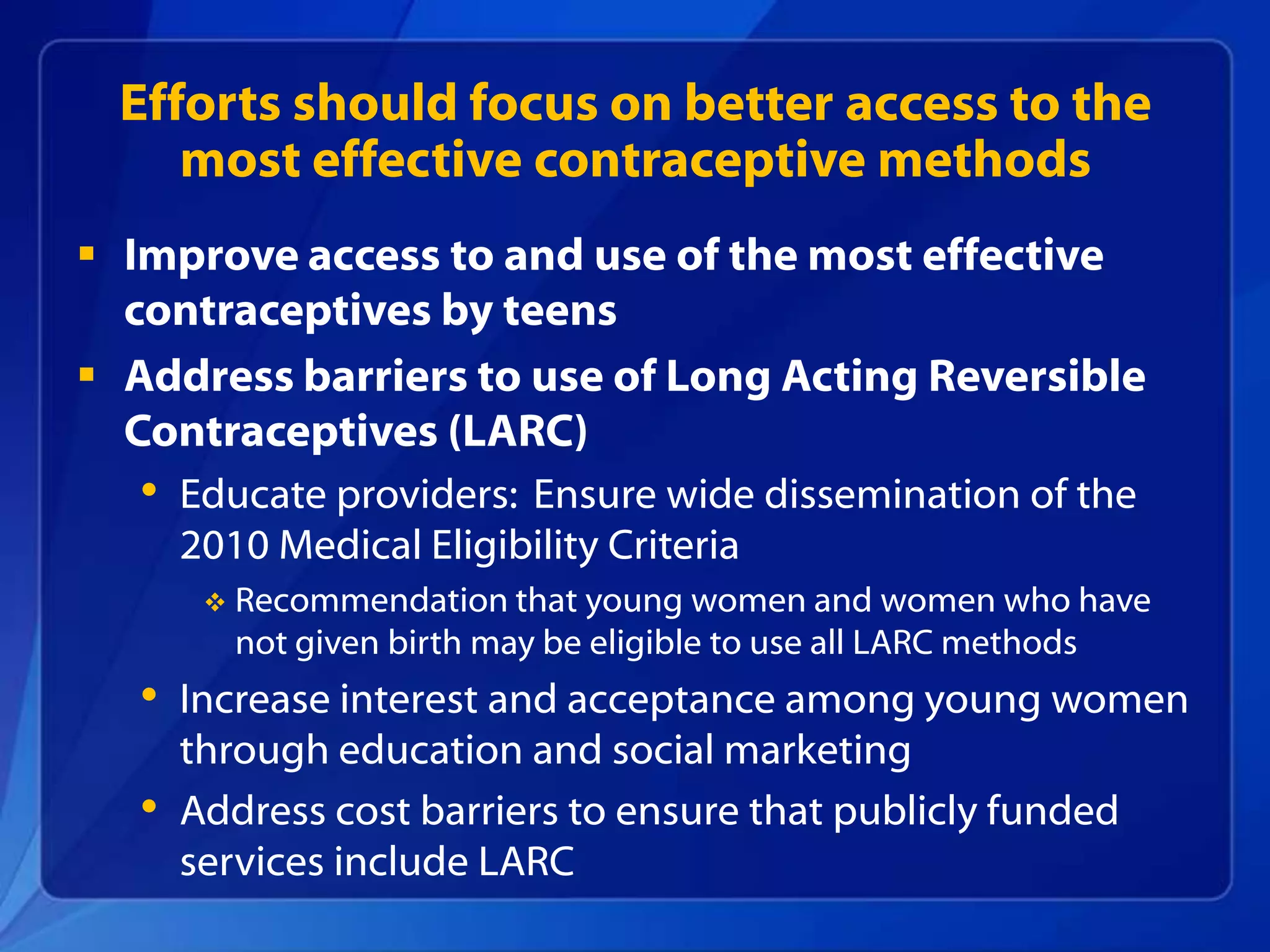 Teen Pregnancy Winnable Battle Presentation | PPT