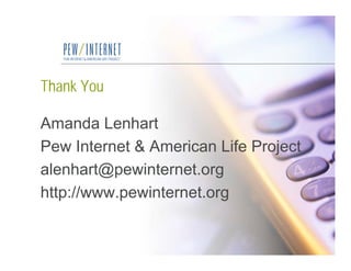 Teens Strangers Amanda Lenhart