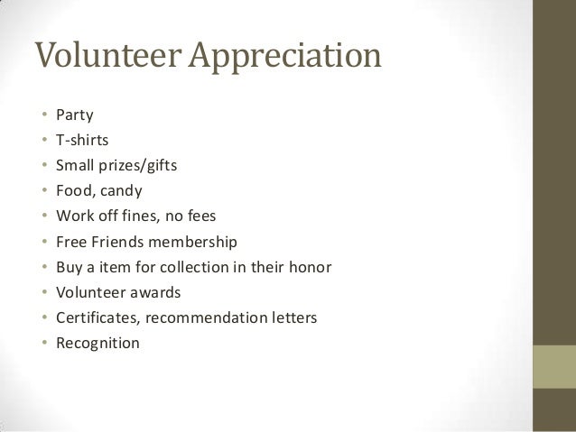 letters for volunteers