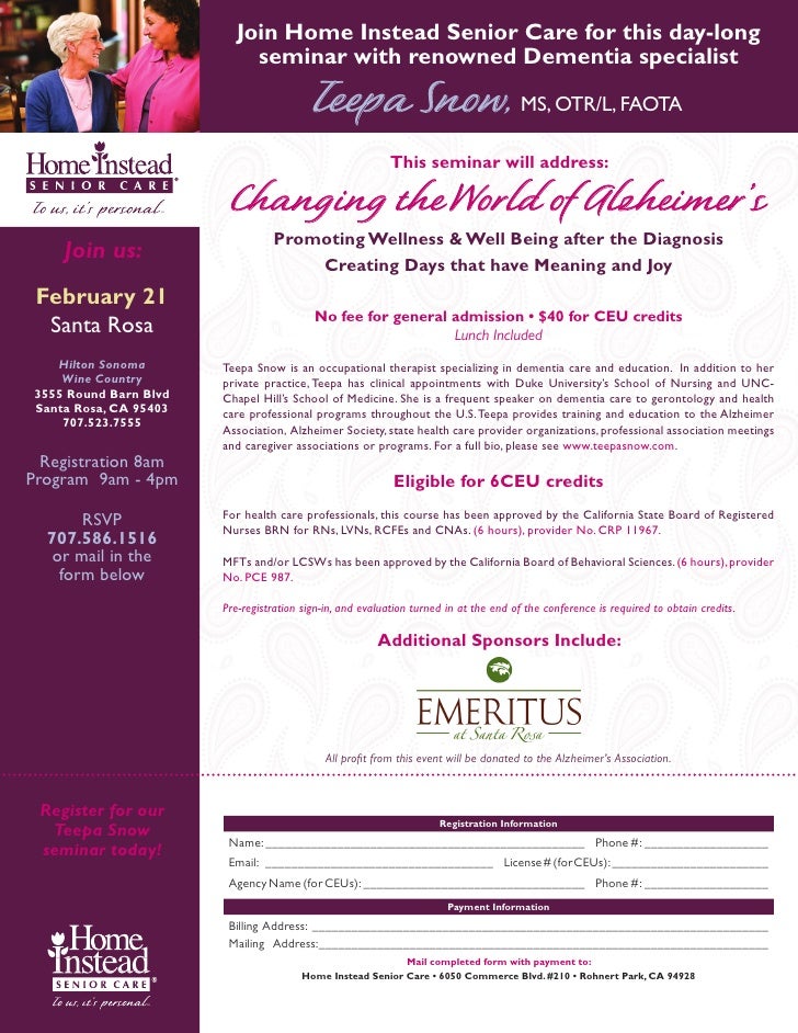 Teepa Snow Dementia Expert Will Be In Santa Rosa On February 21 20