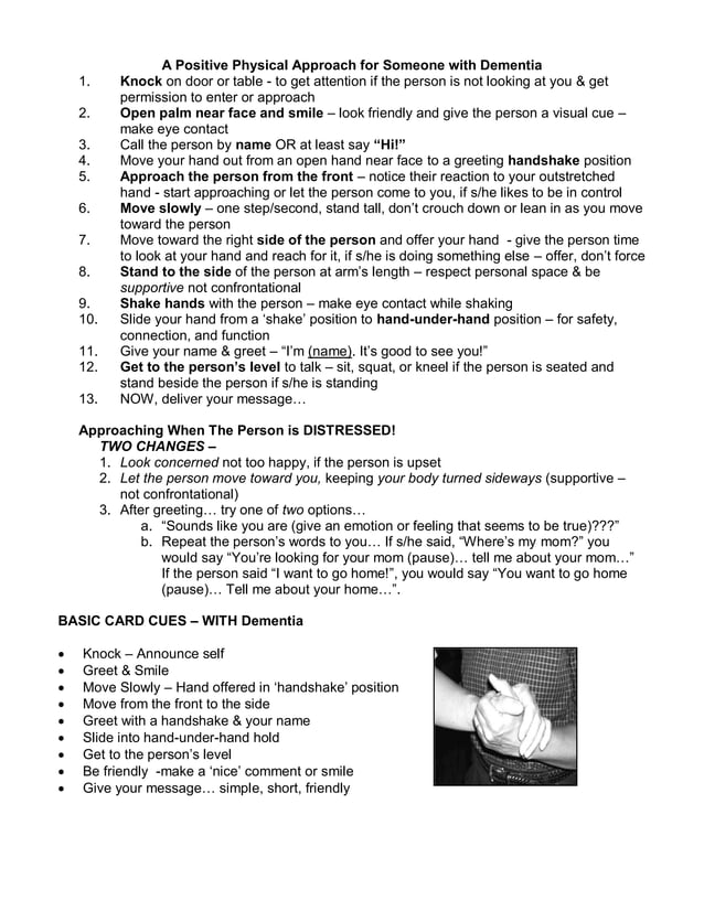 Teepa Snow Dementia Building Skill Handout | PDF
