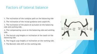 Teeth arrangement in balanced occlusion | PPTX