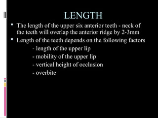 TEETH SELECTION for complete edentulism condition | PPTX