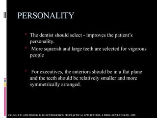 TEETH SELECTION for complete edentulism condition | PPTX
