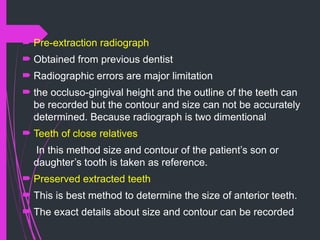 Pre Extraction Radiograph teeth selection in complete denture....e | PPT