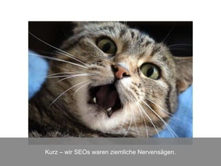 Kurz – wir SEOs waren ziemliche Nervensägen.
 