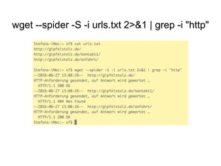 wget --spider -S -i urls.txt 2>&1 | grep -i "http"
 