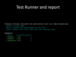 Test Runner and report 
 