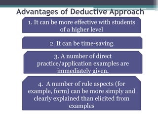 advantages and disadvantages of deductive method of teaching
