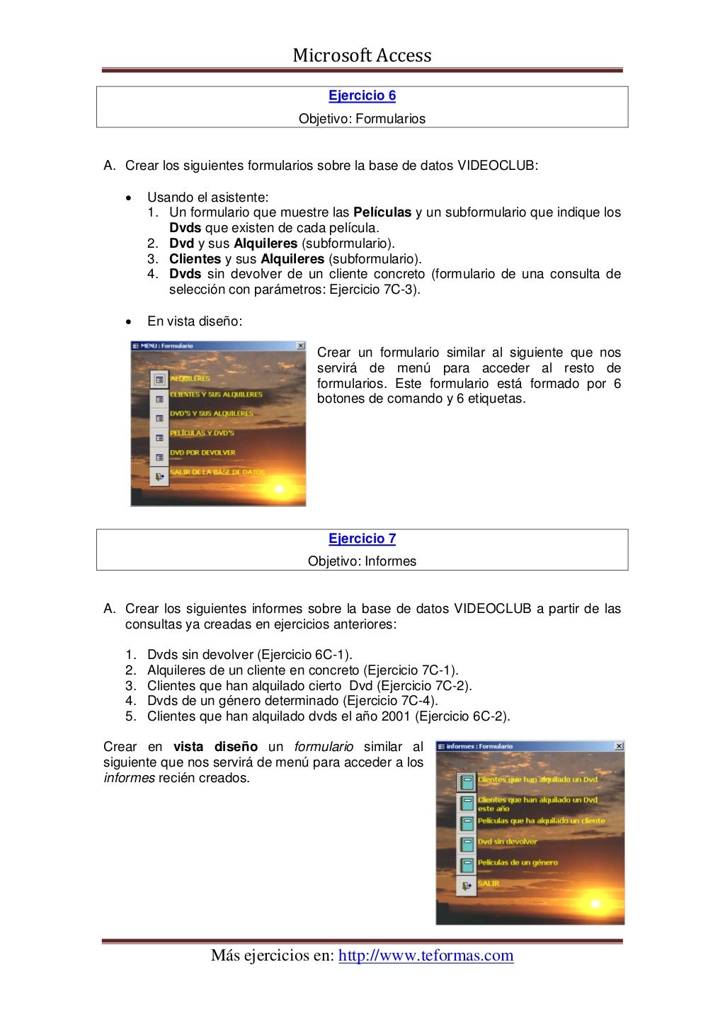 TeFormas Ejercicios Pr cticos Access Teformas ejercicios pr cticos access
