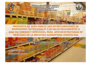 PRESENTACIÓN DE TRABAJO ESPECIAL DE GRADO: PROPUESTA DE GUÍA PARA ...