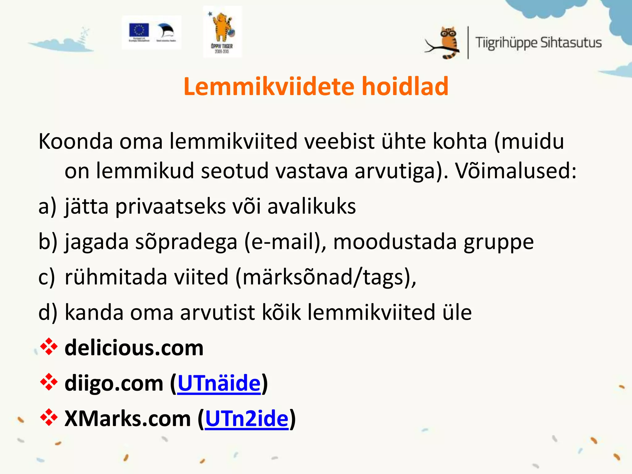 Gümnaasium
Rühmatööna teostatavad uurimis- ja
arendusprojektid.
Kodukandi tehnoloogiafirmade ja teaduskeskuste
kaasamine.
Õpilaste valmisolek IKT kasutamiseks igapäevaelus,
õpingutes ja töös.
 