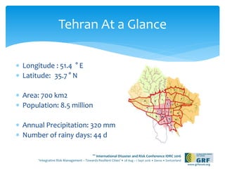 Tehran Flood Risk Reduction Master Plan, Maryamsadat SHARIFVAGHEEI