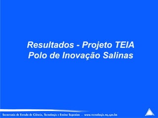 Resultados - Projeto TEIA Polo de Inovação Salinas 
