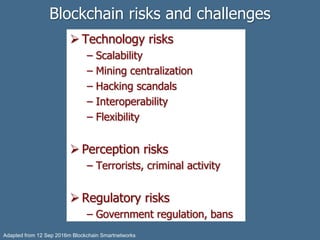 Chain Block Risk Danger Example Blockchain and distributed ledgers | PPTX