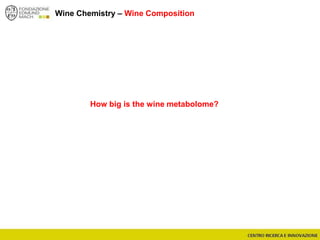 Wine Chemistry – Wine Composition
How big is the wine metabolome?
 