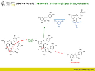 O
OH
OH
OH
OH
OH
O
OH
O
+
OH
OH
OH
H
H
Wine Chemistry – Phenolics – Flavanols (degree of polymerization)
terminal unit
OH
OHOH
H+, Cl-
50 oC
OOH
OH
OH
OH
OH
OH
OH OH
O
OH
OH
OH
OH
OH
O
OH
OH
OH
OH
OH
O
OH
OH
OH
OH
OH
O
OH
OH
OH
OH
OH
+
 