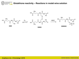 Glutathione reactivity – Reactions in model wine solution
Arapitsas et al. J Chromatogr A 2016
 