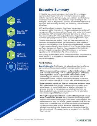 Total Economic Impact of ADP Workforce Now | PDF