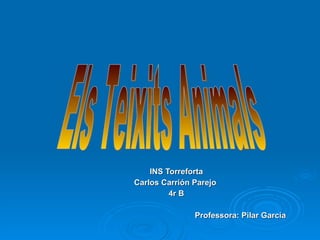 INS Torreforta Carlos Carrión Parejo  4r B   Professora: Pilar García Els Teixits Animals 