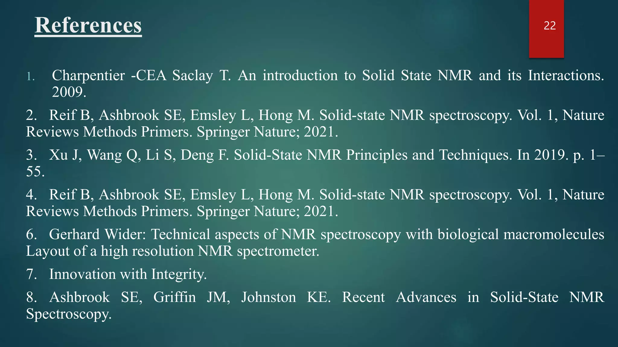 Solid state NMR Princple and application . | PPTX