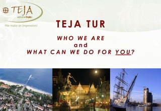 TEJA TUR
      WHO WE ARE
          and
WHAT CAN WE DO FOR YOU?
 