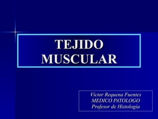 TEJIDO MUSCULAR Víctor Requena Fuentes MEDICO PATOLOGO Profesor de Histología 