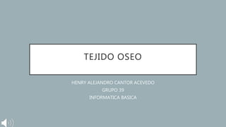 TEJIDO OSEO
HENRY ALEJANDRO CANTOR ACEVEDO
GRUPO 39
INFORMATICA BASICA
 