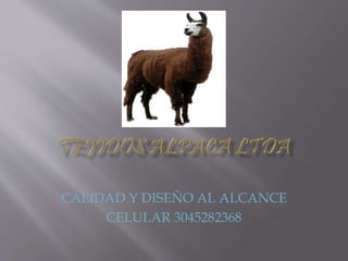 CALIDAD Y DISEÑO AL ALCANCE 
CELULAR 3045282368 
 