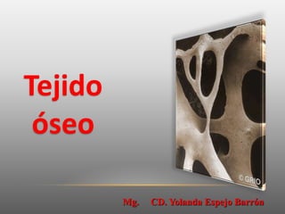 Tejido
 óseo

         Mg.   CD. Yolanda Espejo Barrón
 