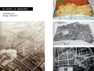 Amsterdam Sur.
Berlage. 1902-1917.
se eleva la densidad
 