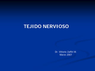 TEJIDO NERVIOSO




          Dr. Vittorio Zaffiri M.
               Marzo 2007
 