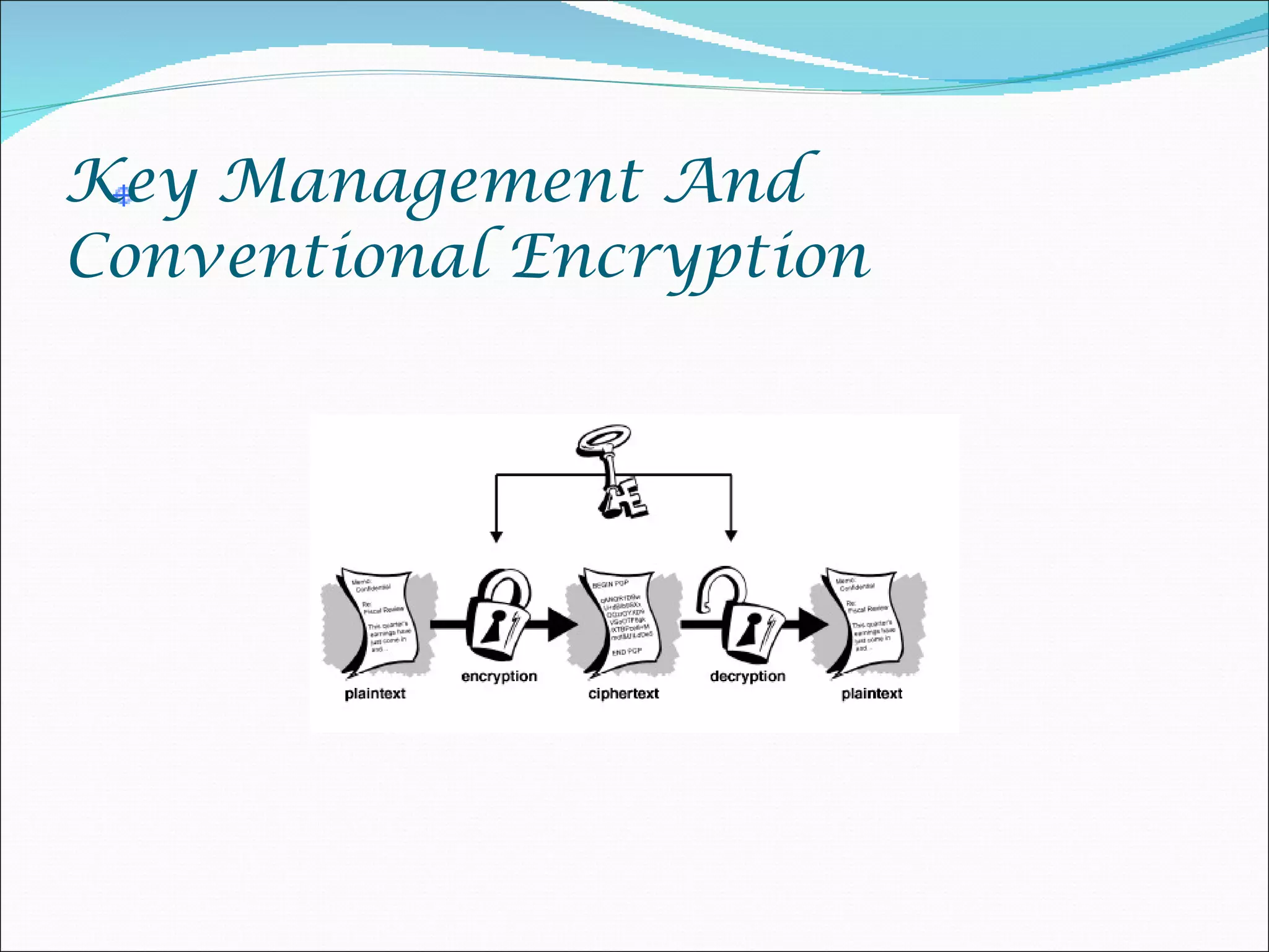 Key Management And Conventional Encryption 