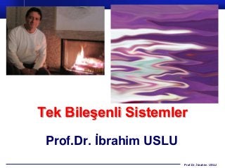 Tek Bileşenli Sistemler

 Prof.Dr. İbrahim USLU
                         Prof.Dr. İbrahim USLU
 