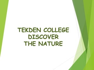 TEKDEN COLLEGE
DISCOVER
THE NATURE
 