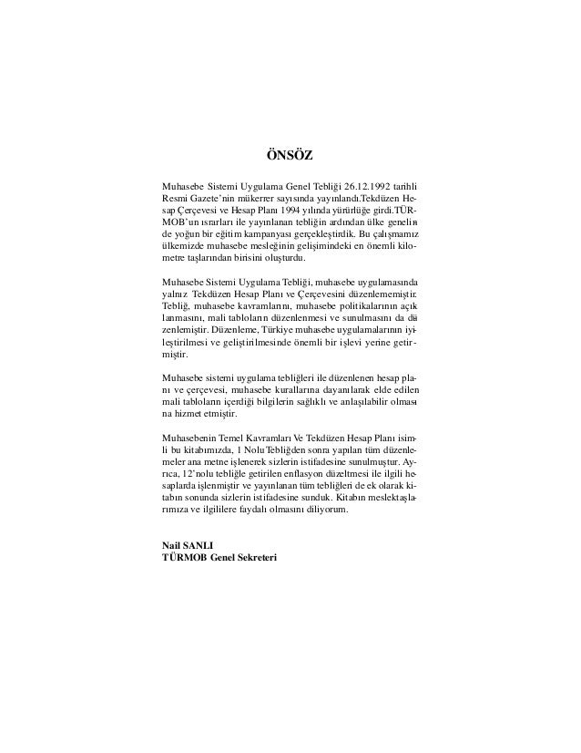 Kitap Tekduzen Hesap Planina Gore Acilistan Kapanisa Bir Muhasebe Uygulamasi