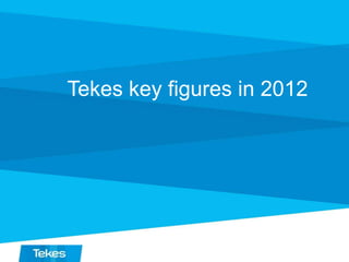 Tekes key figures in 2012

 
