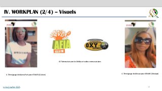 12
IV. WORKPLAN (2/4) – Visuels
4. Témoignage de Adama Paris pour #TekkiFii (Culture)
www.jeader.club
4.5 Partenariats avec les Médias et radios communautaires
4. Témoignage de Adiouza pour #Tekkifii (Musique)
 