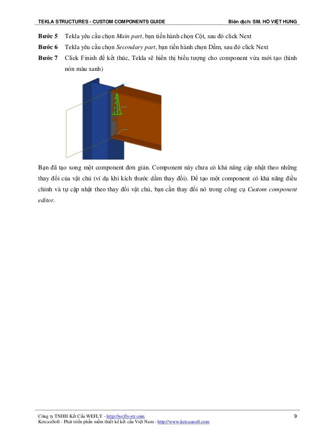 tekla stuructures custom component one part