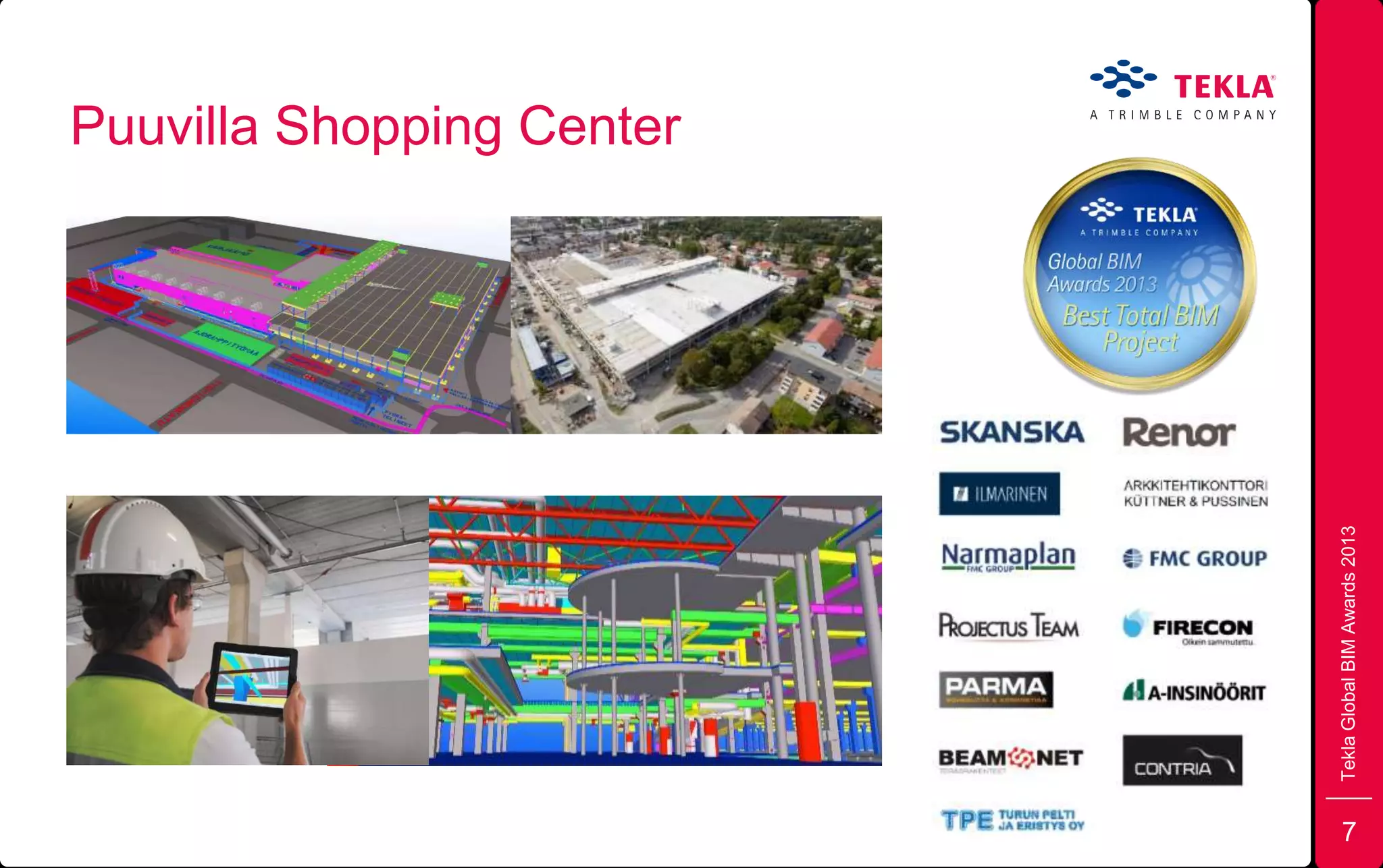 Puuvilla Shopping Center
TeklaGlobalBIMAwards2013
7
 