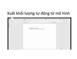 Xuất khối lượng tự động từ mô hình
 