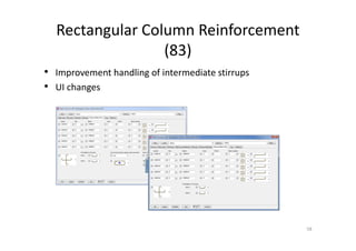 Rectangular Column Reinforcement
(83)
58
• Improvement handling of intermediate stirrups
• UI changes
 