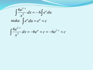 cecedx
x
e xu
x

/1
2
/1
66
6
maka cedue uu

duedx
x
e u
x
  6
6
2
/1
 