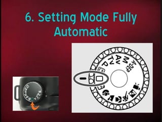 6. Setting Mode Fully
Automatic
 