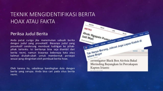 Teknik dan Metode Mengidentifikasi Berita Hoax